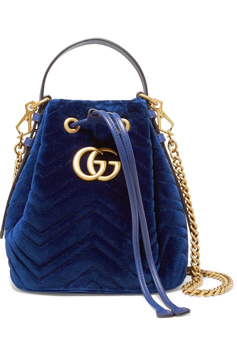 gucci velvet bag blue|gucci bucket bag velvet.